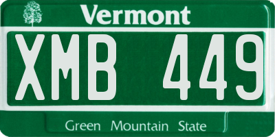 VT license plate XMB449