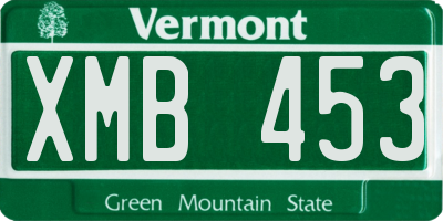 VT license plate XMB453