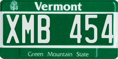 VT license plate XMB454