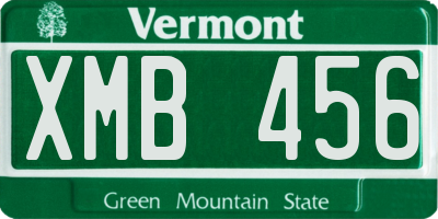 VT license plate XMB456