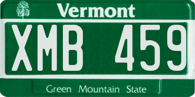 VT license plate XMB459