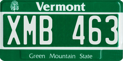 VT license plate XMB463