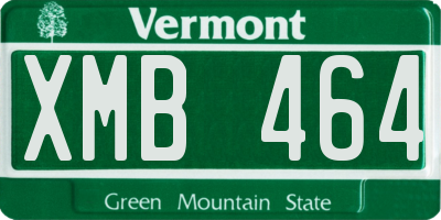 VT license plate XMB464