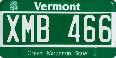 VT license plate XMB466