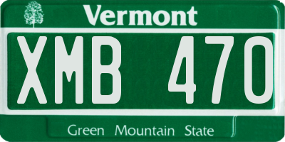 VT license plate XMB470