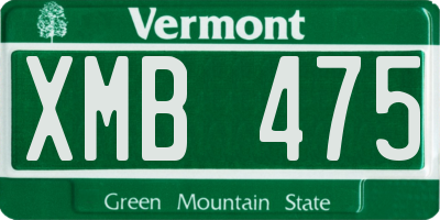 VT license plate XMB475