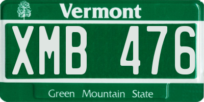 VT license plate XMB476