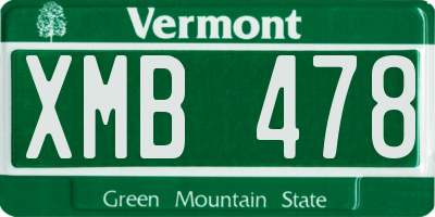 VT license plate XMB478