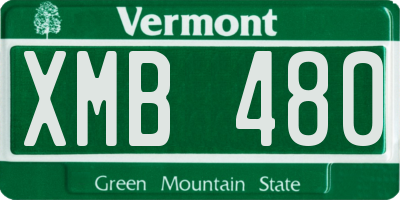 VT license plate XMB480