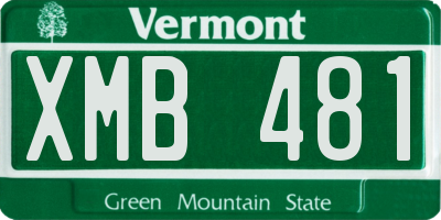 VT license plate XMB481