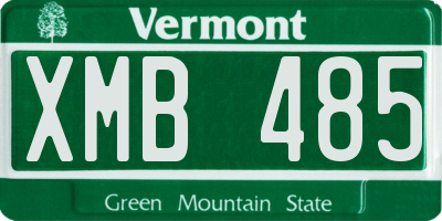 VT license plate XMB485