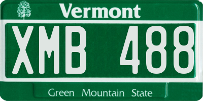 VT license plate XMB488