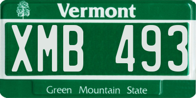 VT license plate XMB493