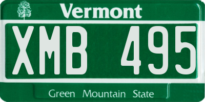 VT license plate XMB495