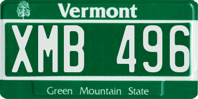 VT license plate XMB496