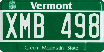 VT license plate XMB498