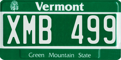 VT license plate XMB499