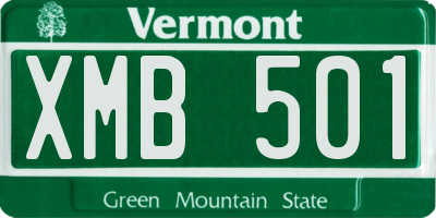 VT license plate XMB501