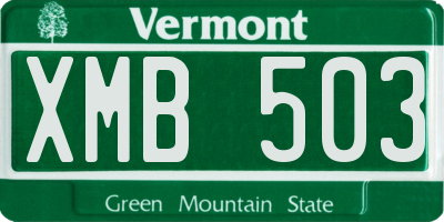 VT license plate XMB503