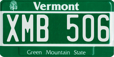 VT license plate XMB506