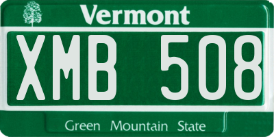 VT license plate XMB508