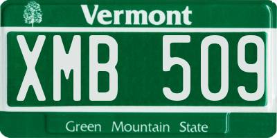 VT license plate XMB509