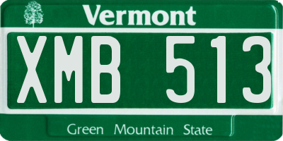 VT license plate XMB513