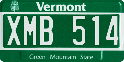 VT license plate XMB514