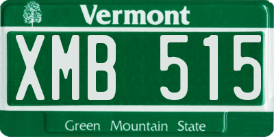 VT license plate XMB515