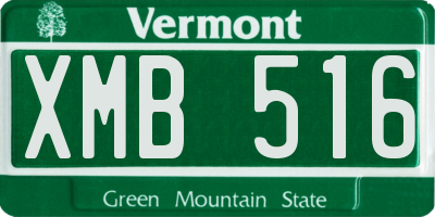 VT license plate XMB516