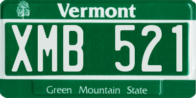 VT license plate XMB521