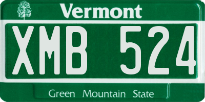 VT license plate XMB524