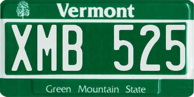 VT license plate XMB525
