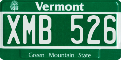 VT license plate XMB526