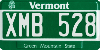 VT license plate XMB528