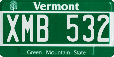 VT license plate XMB532