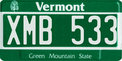VT license plate XMB533