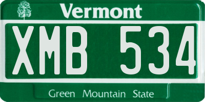 VT license plate XMB534