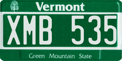 VT license plate XMB535