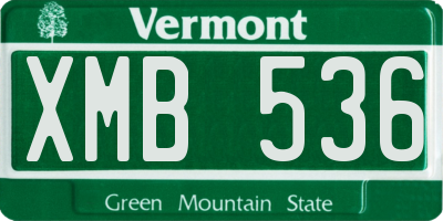 VT license plate XMB536
