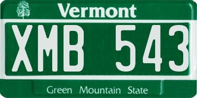 VT license plate XMB543