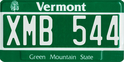 VT license plate XMB544