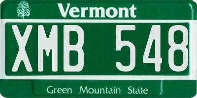 VT license plate XMB548