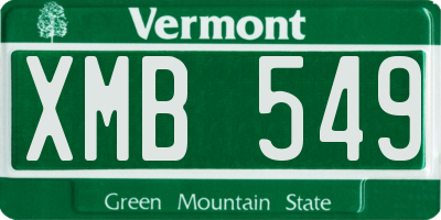 VT license plate XMB549