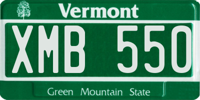 VT license plate XMB550
