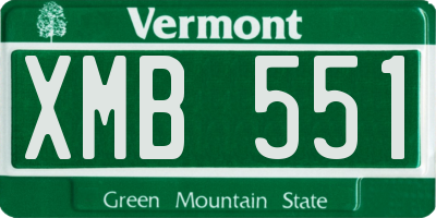 VT license plate XMB551