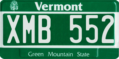 VT license plate XMB552
