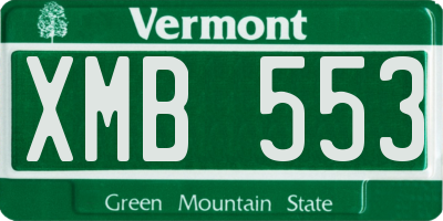 VT license plate XMB553