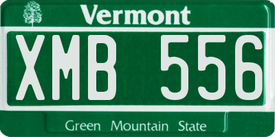 VT license plate XMB556