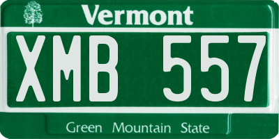 VT license plate XMB557